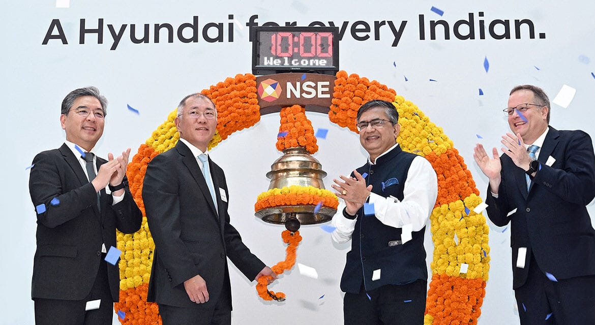 Hyundai Motor India Lists in Country's Largest IPO, Plans EV Investment